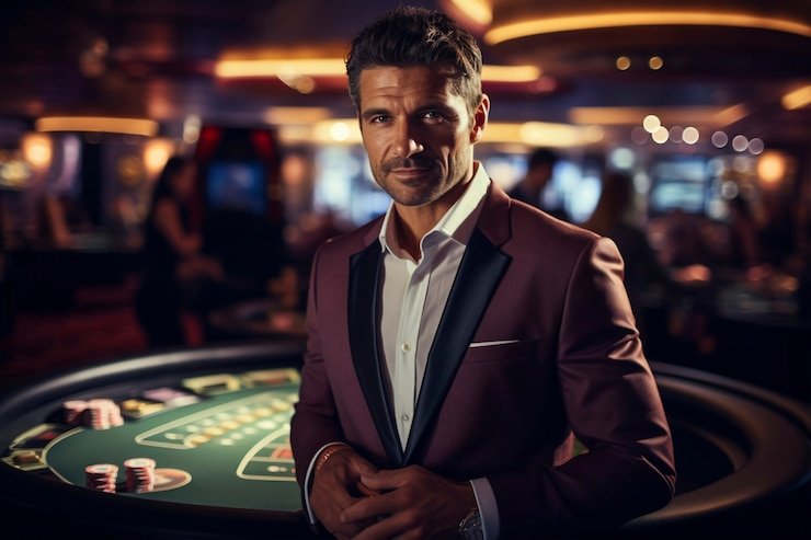 Tampilan meja VIP Roulette dengan dealer langsung di studio martis